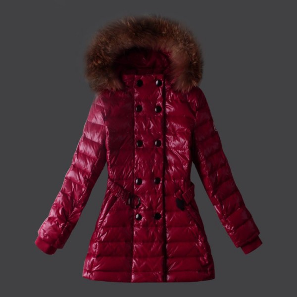 Moncler Fashion Fur Cap e cinturino lungo Cappotti